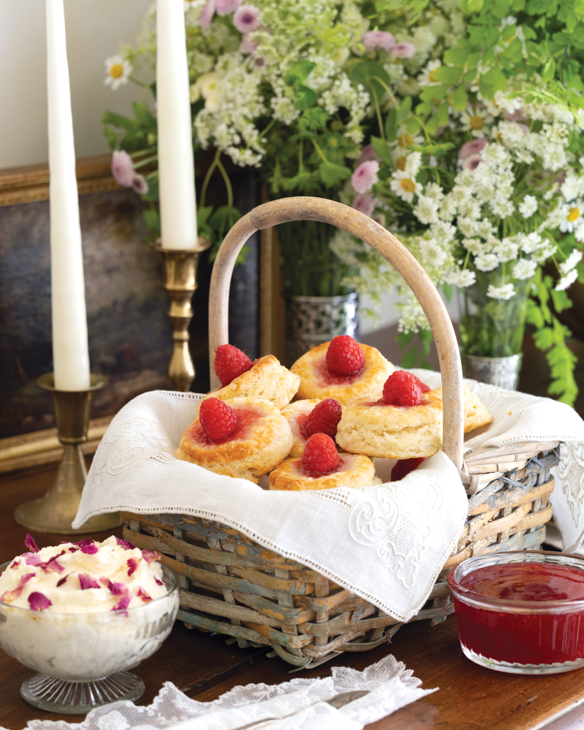 Tea biscuits in a basket