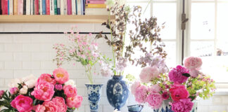 Flowers in a kitchen sink