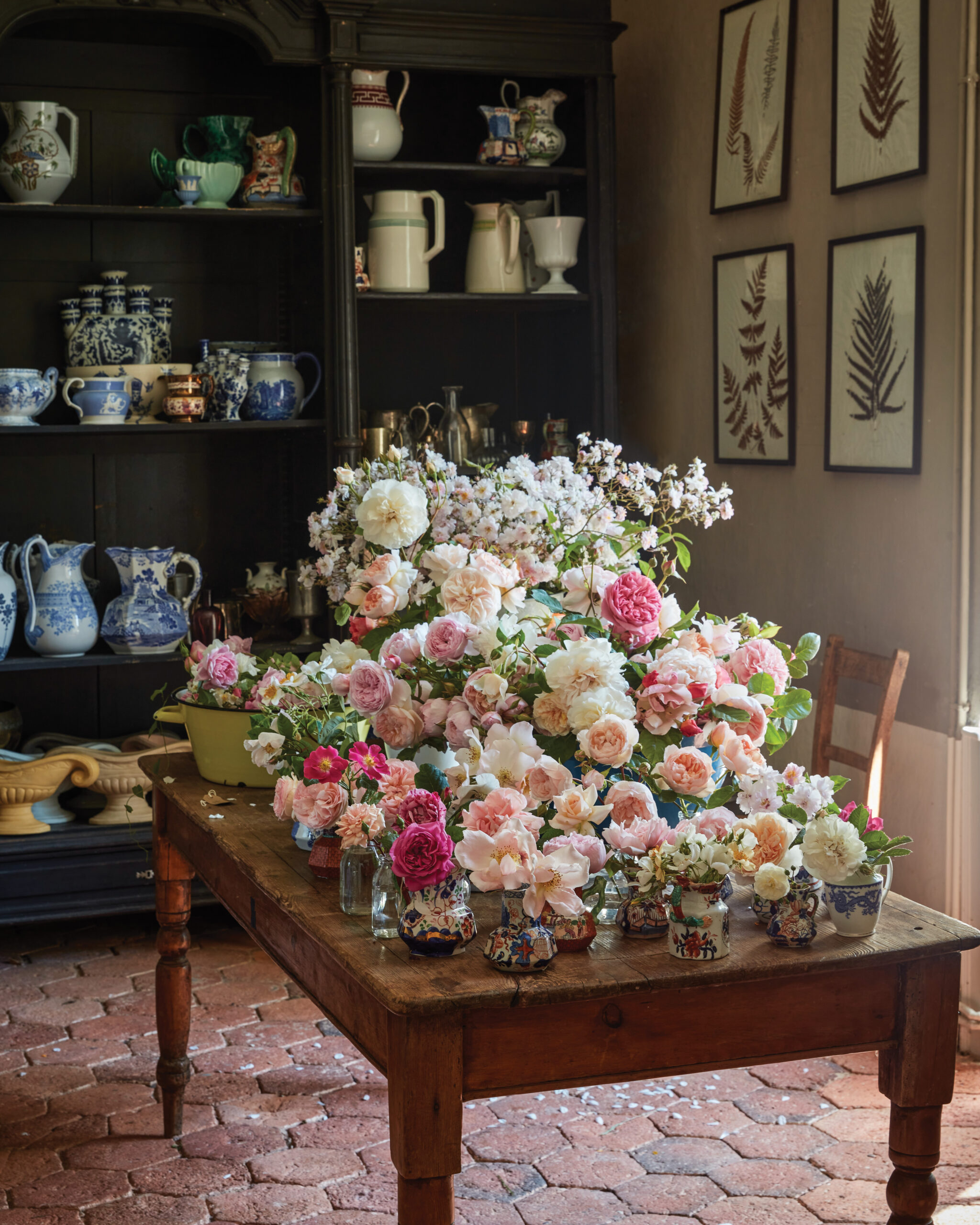 Floral display on a table