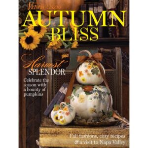 Victoria Autumn Bliss cover with pumpkins