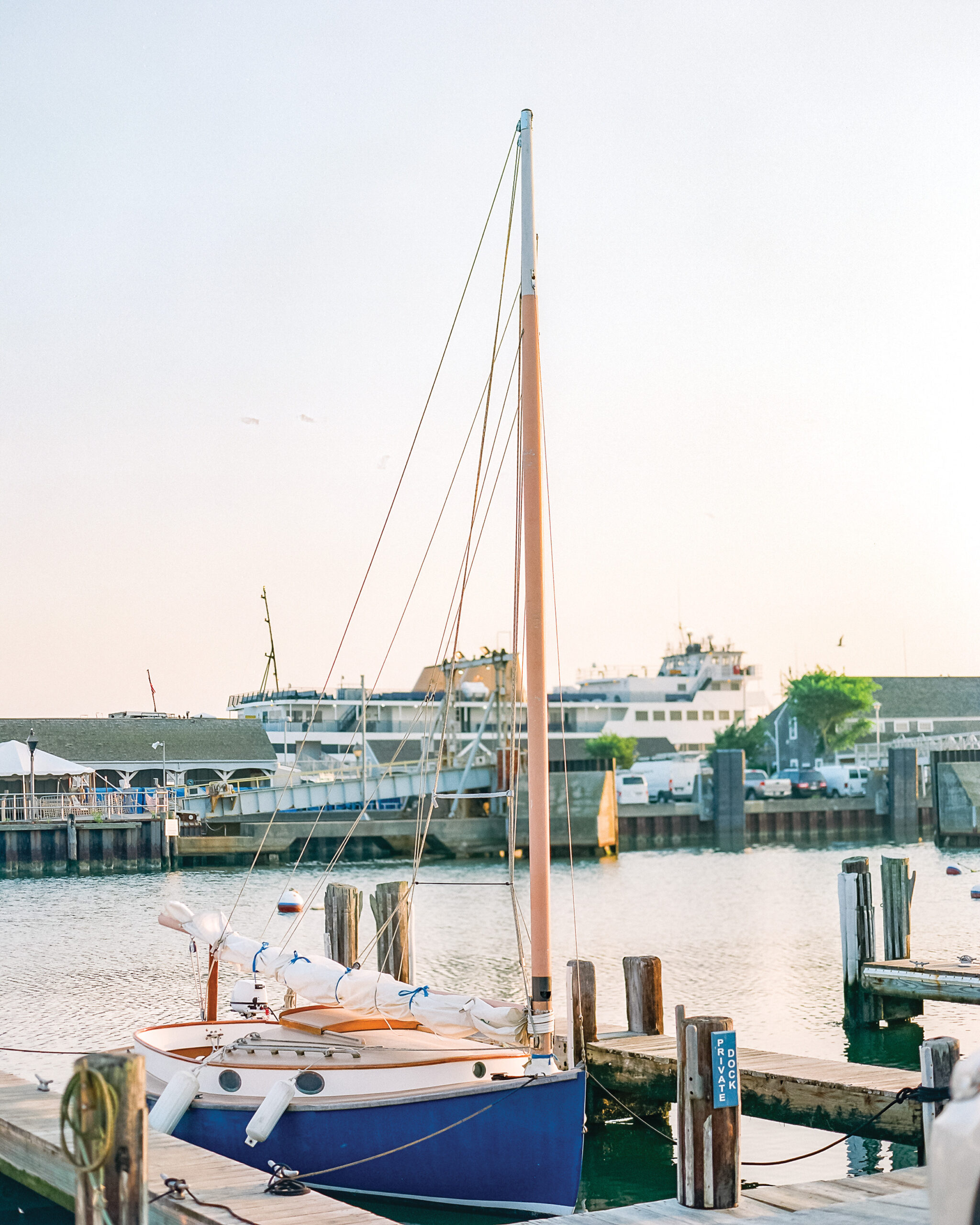 Sailboat docked in Nantucket