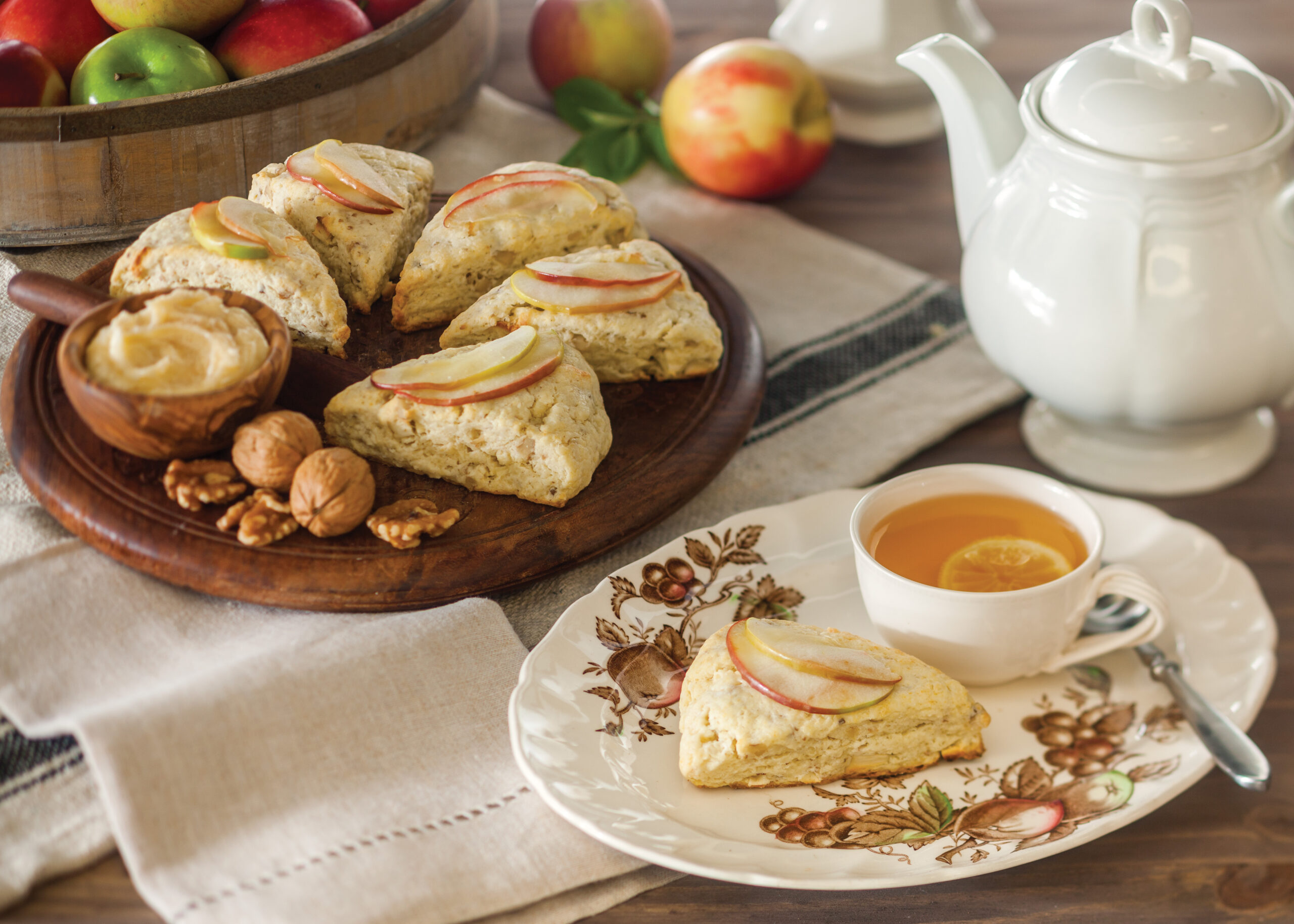 Apple scones on a plate