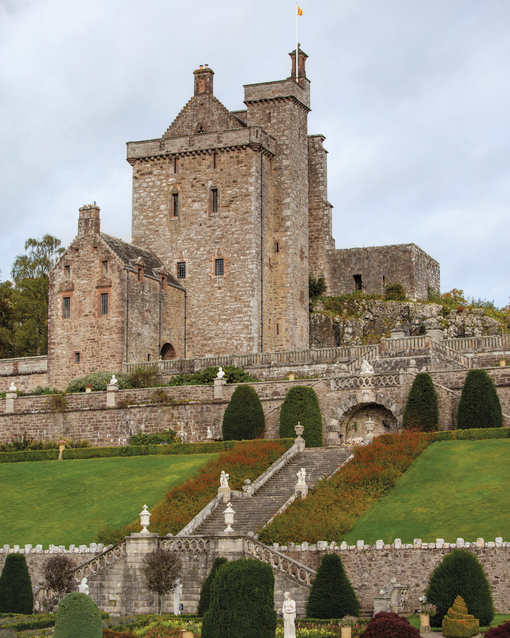 Stone stairs leading up to castle