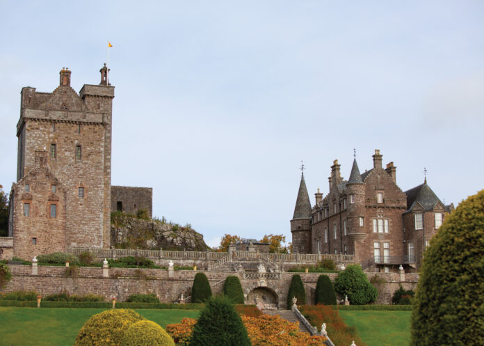 Exterior of historic castle in Scotland