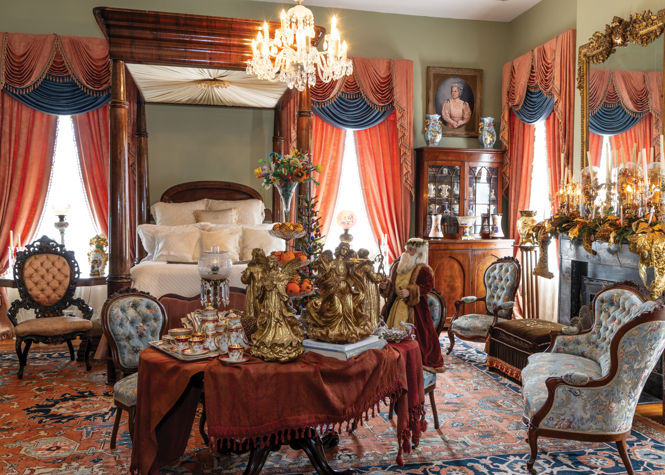 Ornate bedroom in Choctaw Hall