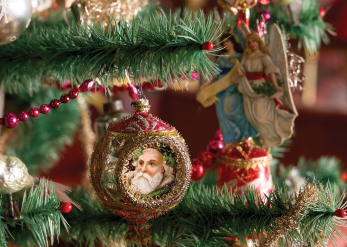 Dresden ornament on tree