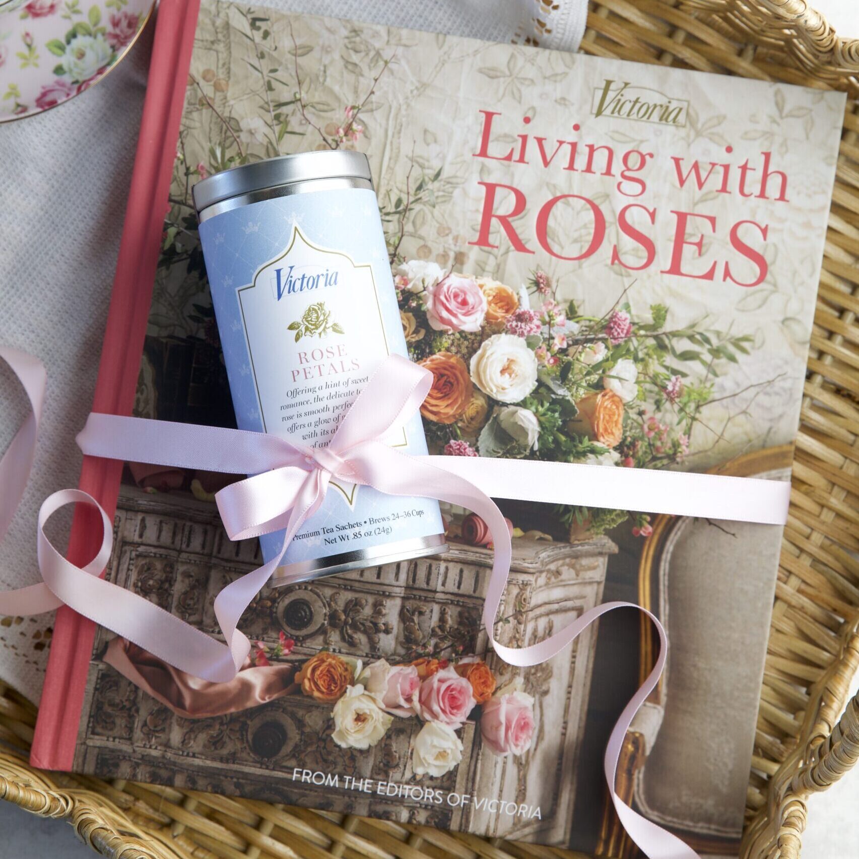 Living with Roses book and tea bundle
