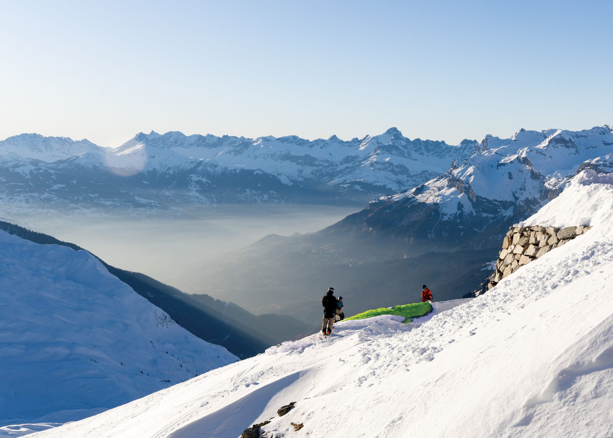Snowy peaks in the French Alps