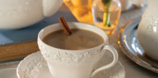 Brown tea in a tea cup