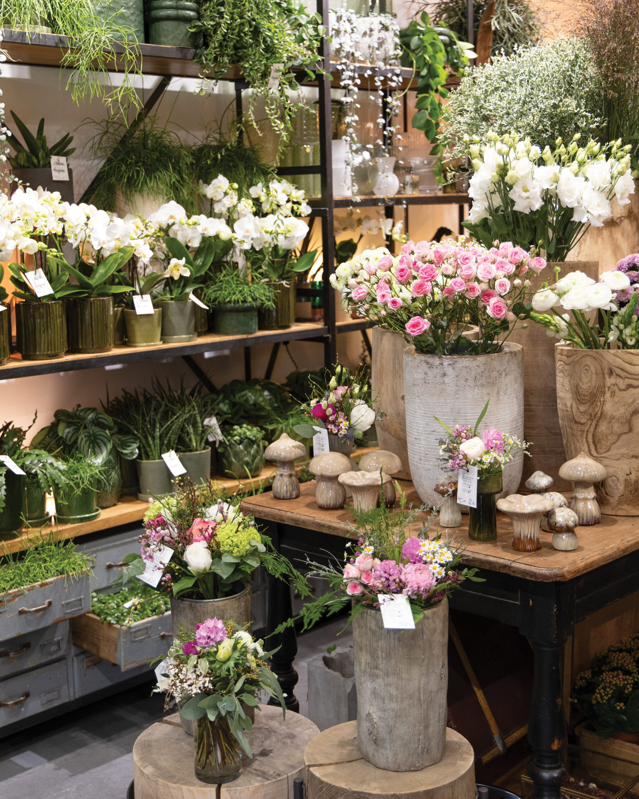 Shop filled with florals in vases