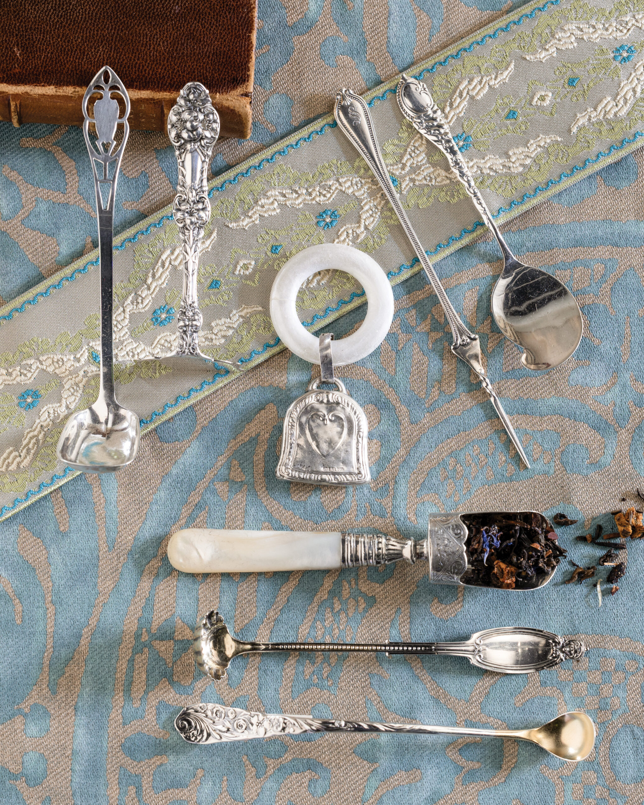 Silver collectibles displayed