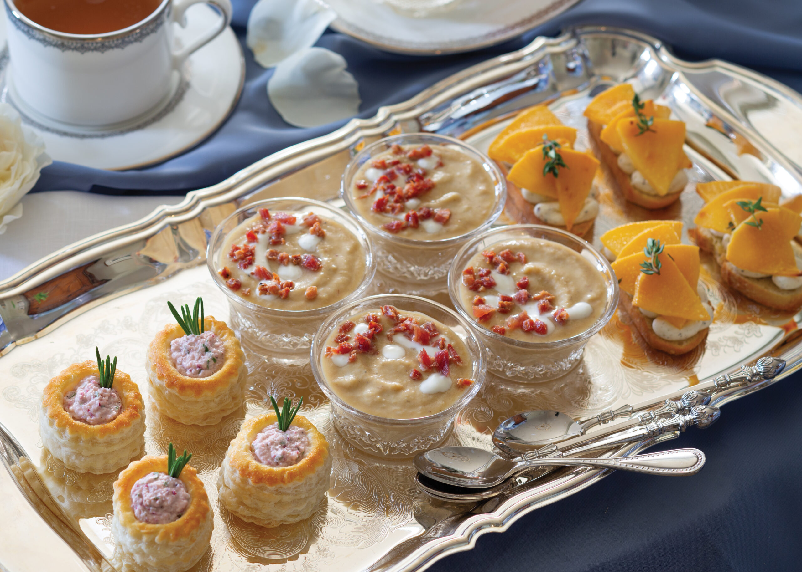 Platter of finger food at baby shower