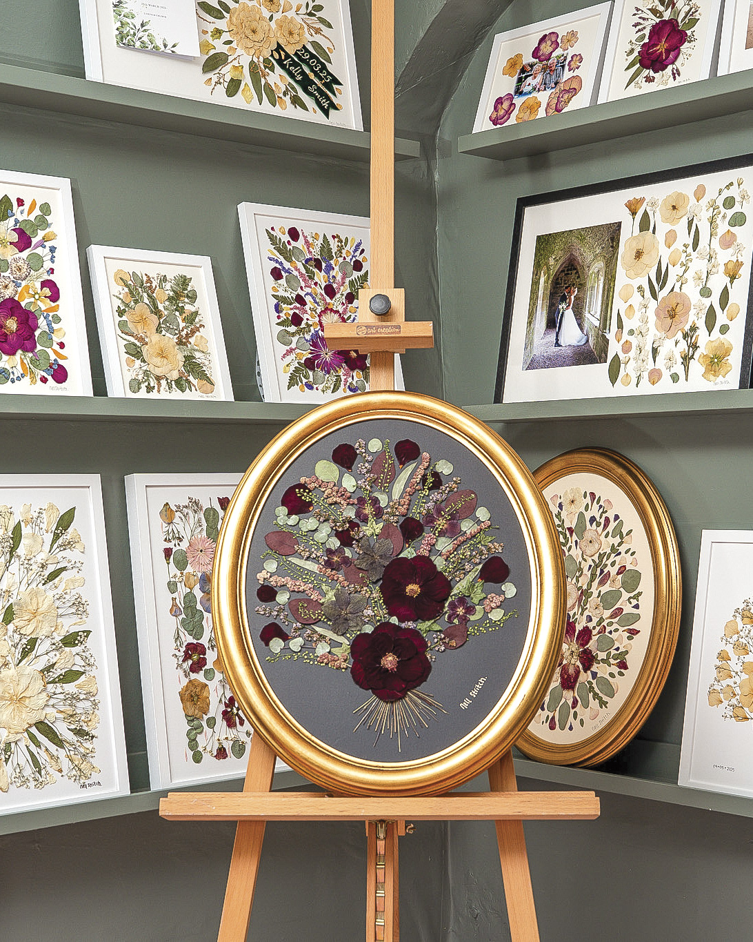 canvas of pressed floral art